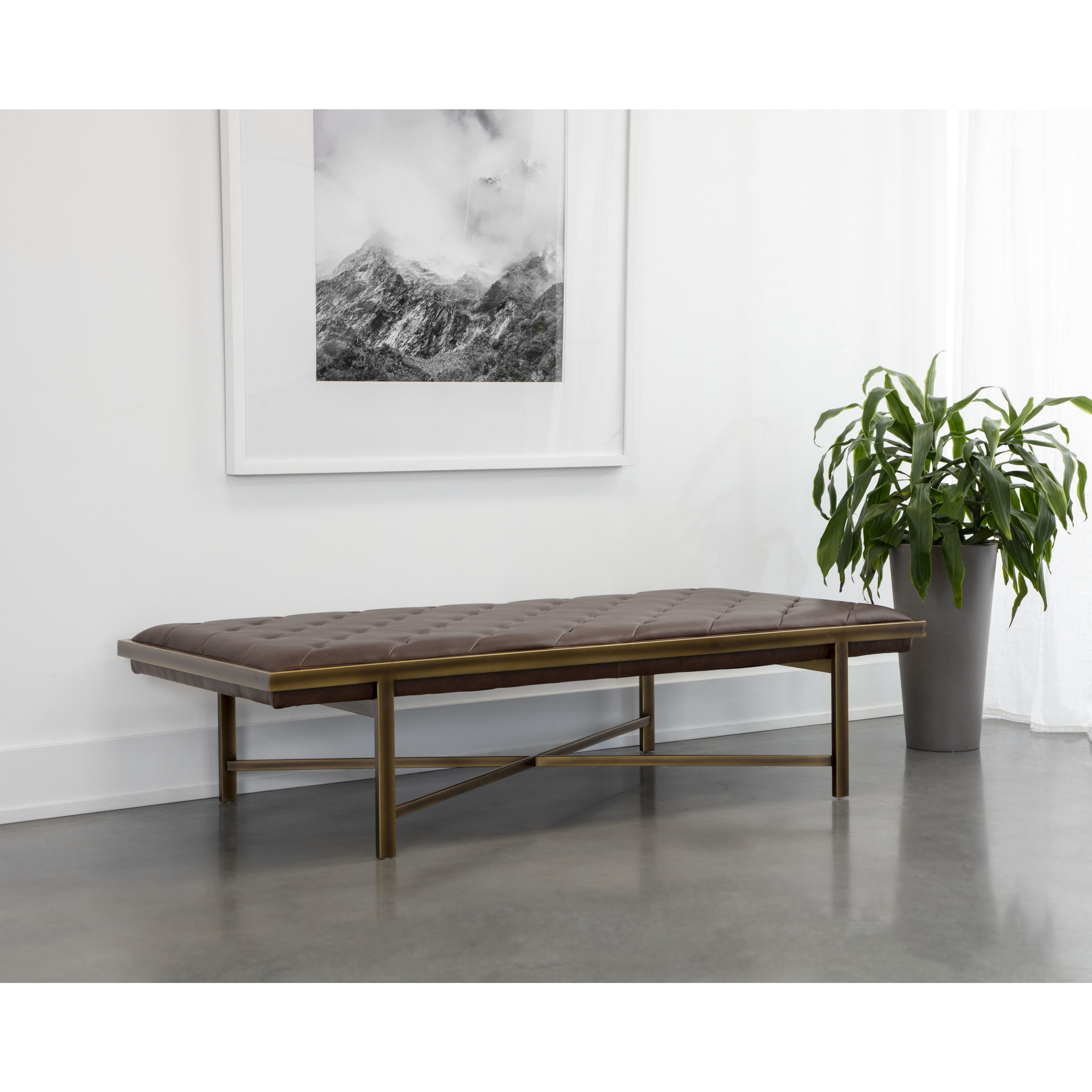Kayla Vintage Cognac Bench